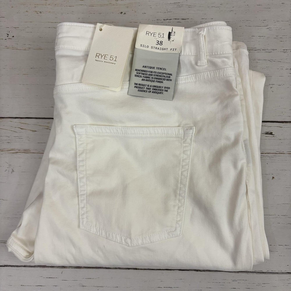 Rye 51 Silo Antique Tencel Pants Jeans Mens 38x34 Opal White NEW NWT
